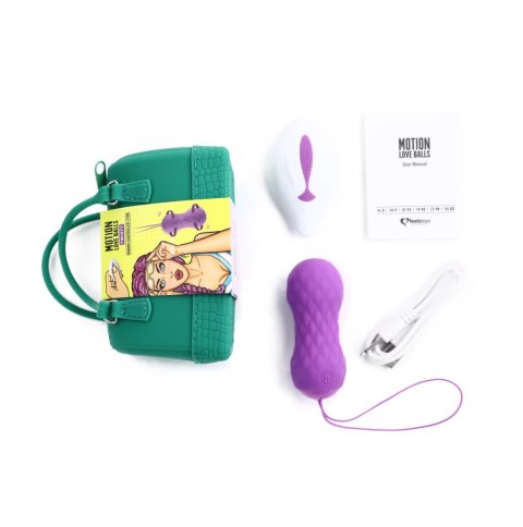 FeelzToys Motion Love Balls Twisty - bezprzewodowe kulki wibrujące, silikonowe, fioletowe FeelzToys Motion Love Balls Twisty - bezprzewodowe kulki wibrujące, silikonowe, fioletowe