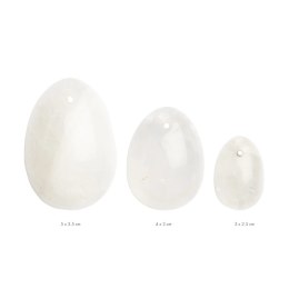 La Gemmes Yoni Egg Set Clear Quartz - Naturalny zestaw 3 rozmiarow
