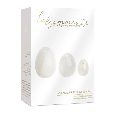 La Gemmes Yoni Egg Set Clear Quartz - Naturalny zestaw 3 rozmiarow La Gemmes Yoni Egg Set Clear Quartz - Naturalny zestaw 3 rozmiarow
