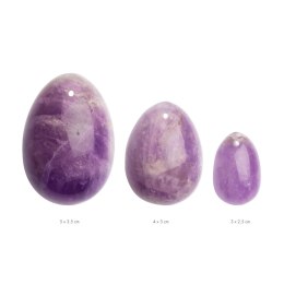 La Gemmes Yoni Egg Set Pure Amethyst - zestaw trzech rozmiarow ametystowych