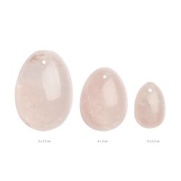 La Gemmes Yoni Egg Set Rose Quartz - Zestaw Jajeczek z Rożowego Kwarcu 3 Rozmiary