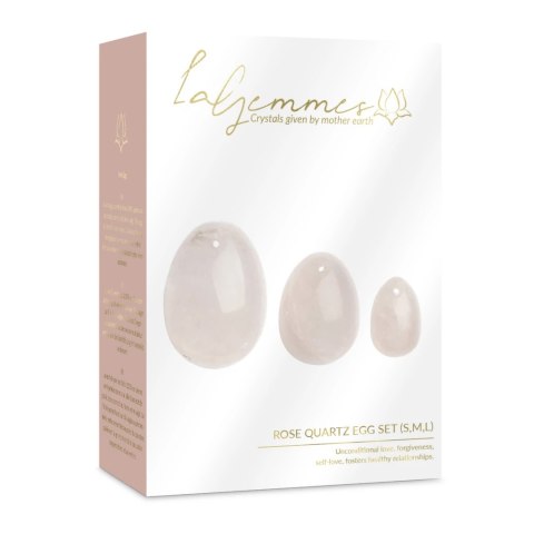 La Gemmes Yoni Egg Set Rose Quartz - Zestaw Jajeczek z Rożowego Kwarcu 3 Rozmiary La Gemmes Yoni Egg Set Rose Quartz - Zestaw Jajeczek z Rożowego Kwarcu 3 Rozmiary