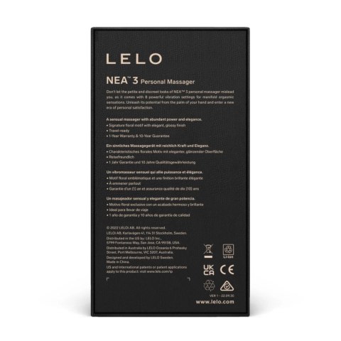 Lelo Nea 3 Pitch Black - kompaktowy masażer, 10 trybow, wodoodporny Lelo Nea 3 Pitch Black - kompaktowy masażer, 10 trybow, wodoodporny