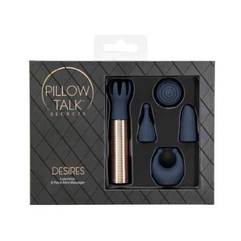 Pillow Talk Secrets Desires Navy Blue/Rose Gold zestaw 6w1, USB, IPX6 Pillow Talk Secrets Desires Navy Blue/Rose Gold zestaw 6w1, USB, IPX6