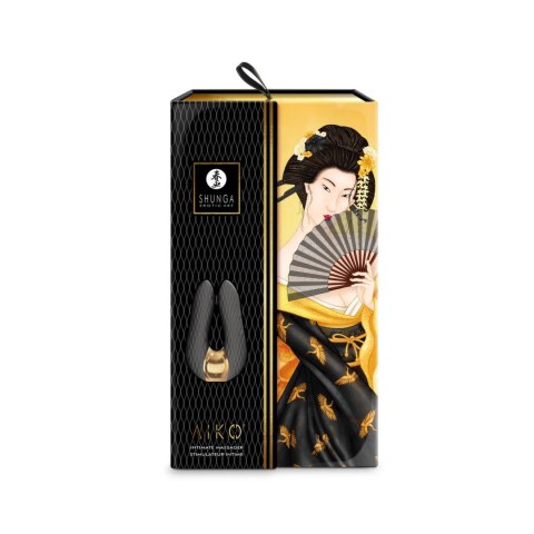 Shunga Aiko Black - masażer z dwoma silnikami, 10 trybow, silikon Shunga Aiko Black - masażer z dwoma silnikami, 10 trybow, silikon