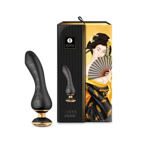 Shunga Sanya Black - Wibrujący model silikonowy, czarny, 18,5 cm Shunga Sanya Black - Wibrujący model silikonowy, czarny, 18,5 cm