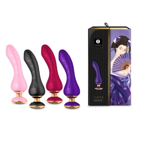 Shunga Sanya Black - Wibrujący model silikonowy, czarny, 18,5 cm Shunga Sanya Black - Wibrujący model silikonowy, czarny, 18,5 cm