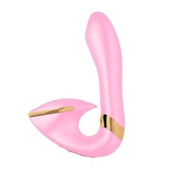 Shunga Soyo Light Pink - dwusilnikowa maszyna intymna silikonowa 17 cm