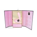 Shunga Soyo Light Pink - dwusilnikowa maszyna intymna silikonowa 17 cm