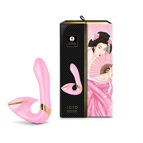 Shunga Soyo Light Pink - dwusilnikowa maszyna intymna silikonowa 17 cm Shunga Soyo Light Pink - dwusilnikowa maszyna intymna silikonowa 17 cm