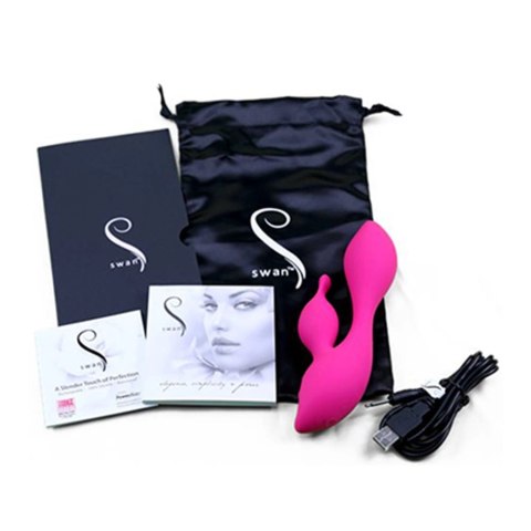 Swan The Cygnet Swan Pink - masażer anatomiczny silikonowy, 2 silniki Swan The Cygnet Swan Pink - masażer anatomiczny silikonowy, 2 silniki