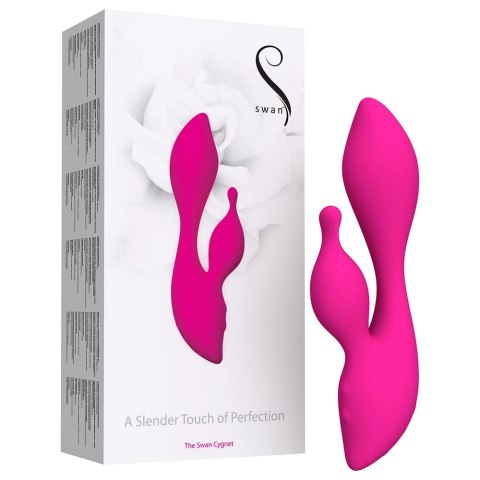 Swan The Cygnet Swan Pink - masażer anatomiczny silikonowy, 2 silniki Swan The Cygnet Swan Pink - masażer anatomiczny silikonowy, 2 silniki