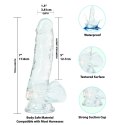 Addiction Crystal Addiction Clear Dong 18 cm, przezroczysty, TPE, przyssawka