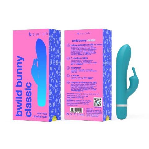 B Swish Bwild Classic Bunny Jade dwusilnikowy masażer wodoodporny B Swish Bwild Classic Bunny Jade dwusilnikowy masażer wodoodporny