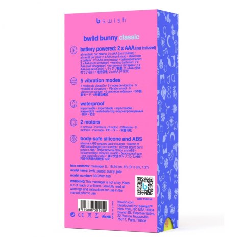 B Swish Bwild Classic Bunny Jade dwusilnikowy masażer wodoodporny B Swish Bwild Classic Bunny Jade dwusilnikowy masażer wodoodporny
