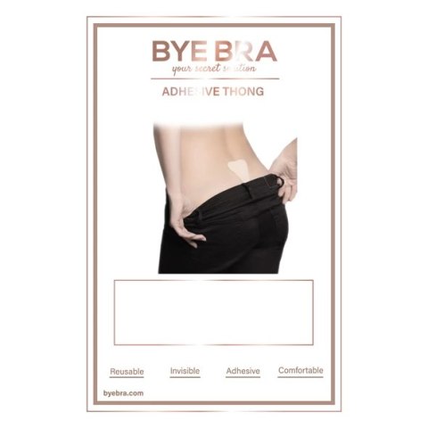 Bye Bra Adhesive Thong Lace Finish Black samoprzylepne stringi One Size Bye Bra Adhesive Thong Lace Finish Black samoprzylepne stringi One Size