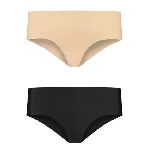 Bye Bra Invisible Hipster 2-Pack Nude & Black L - Bezszwowe majtki niewidoczne Bye Bra Invisible Hipster 2-Pack Nude & Black L - Bezszwowe majtki niewidoczne