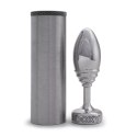 Doxy Ribbed Plug aluminiowy - anatomiczny kształt, 7 cm, srebrny
