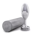 Doxy Ribbed Plug aluminiowy - anatomiczny kształt, 7 cm, srebrny