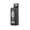 Doxy Ribbed Plug aluminiowy - anatomiczny kształt, 7 cm, srebrny
