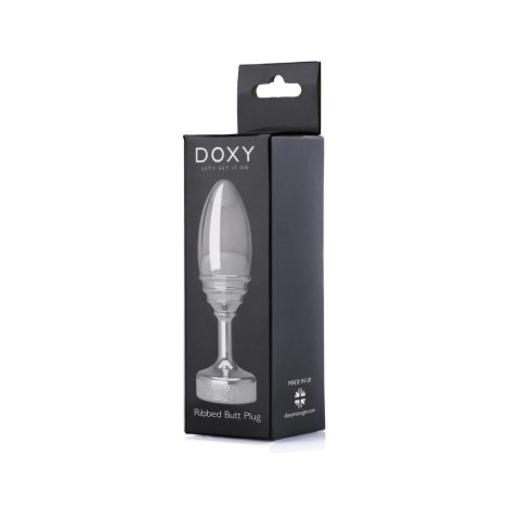 Doxy Ribbed Plug aluminiowy - anatomiczny kształt, 7 cm, srebrny Doxy Ribbed Plug aluminiowy - anatomiczny kształt, 7 cm, srebrny