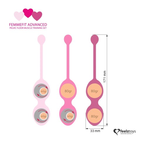 FeelzToys FemmeFit Advanced Set 3 szt. - zestaw kulek treningowych Kegla FeelzToys FemmeFit Advanced Set 3 szt. - zestaw kulek treningowych Kegla