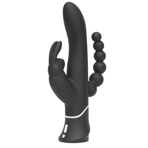 Happy Rabbit Triple Curve Black - trojfunkcyjny model silikonowy USB