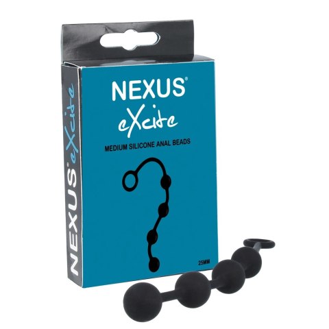 Nexus Excite Medium - anatomiczne koraliki silikonowe, rozmiar M, czarne Nexus Excite Medium - anatomiczne koraliki silikonowe, rozmiar M, czarne