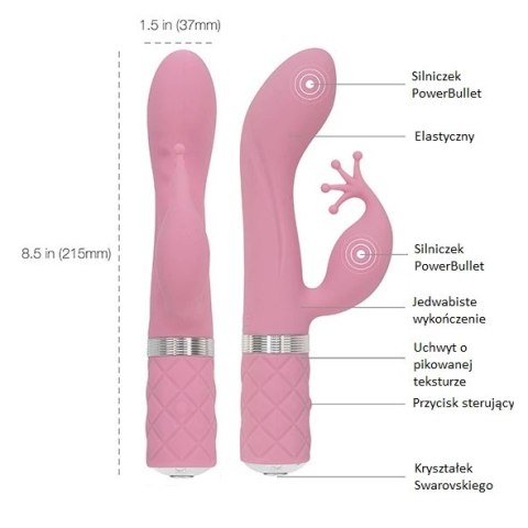 Pillow Talk Kinky Pink - dwusilnikowy model silikonowy, ładowalny Pillow Talk Kinky Pink - dwusilnikowy model silikonowy, ładowalny