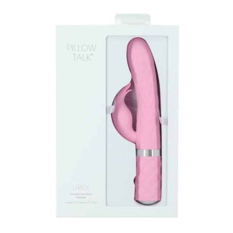 Pillow Talk Lively Pink - dwusilnikowy masażer z obrotowym trzonem Pillow Talk Lively Pink - dwusilnikowy masażer z obrotowym trzonem