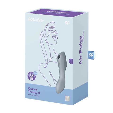 Satisfyer Curvy Trinity 3 Blue Grey - System Fali Powietrznej i Wibracji Satisfyer Curvy Trinity 3 Blue Grey - System Fali Powietrznej i Wibracji