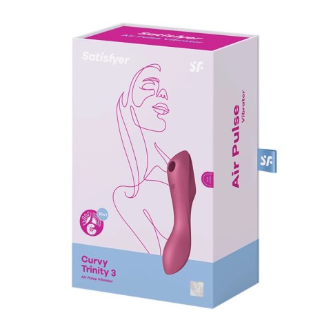 Satisfyer Curvy Trinity 3 Red - wielofunkcyjny model 3w1 z masażerem powietrznym Satisfyer Curvy Trinity 3 Red - wielofunkcyjny model 3w1 z masażerem powietrznym