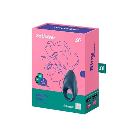 Satisfyer Mighty One Ring - silikonowy elastyczny pierścień z wibracją, niebieski Satisfyer Mighty One Ring - silikonowy elastyczny pierścień z wibracją, niebieski