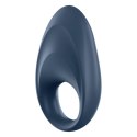 Satisfyer Mighty One Ring - silikonowy elastyczny pierścień z wibracją, niebieski