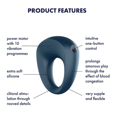 Satisfyer Power Ring silikonowy pierścień wibrujący, 10 trybow, 5.5 cm Satisfyer Power Ring silikonowy pierścień wibrujący, 10 trybow, 5.5 cm