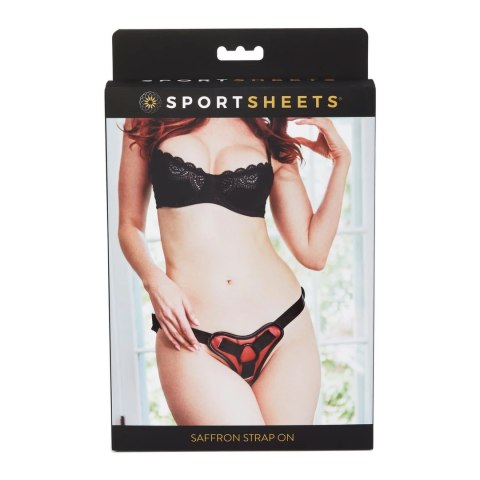 Sportsheets Saffron Regulowana Uprząż Czarna-Czerwona PU Sportsheets Saffron Regulowana Uprząż Czarna-Czerwona PU