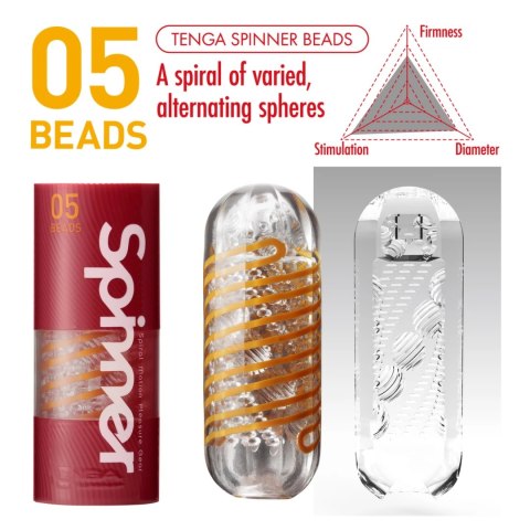 Tenga Spinner 05 Beads - system spiralnych sfer, transparentny Tenga Spinner 05 Beads - system spiralnych sfer, transparentny