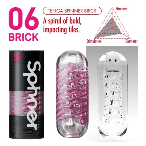 Tenga Spinner 06 Brick - innowacyjna maszyna intymna spiralna struktura Tenga Spinner 06 Brick - innowacyjna maszyna intymna spiralna struktura