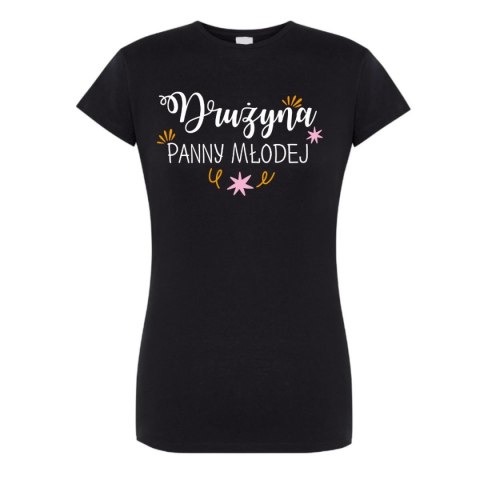 Czarna koszulka damska "Drużyna Panny Mlodej" M Czarna koszulka damska "Drużyna Panny Mlodej" M