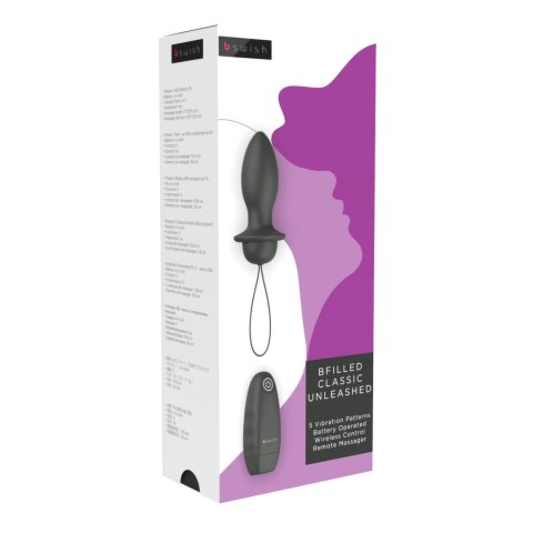 B Swish bfilled Classic Black - wibrująca sonda analna, pilot, 10x3,6cm B Swish bfilled Classic Black - wibrująca sonda analna, pilot, 10x3,6cm