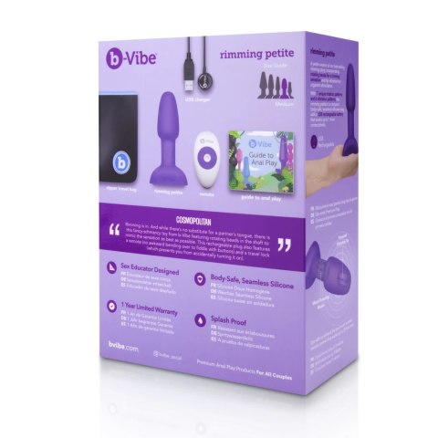 B-Vibe Rimming Petite Purple - kompaktowa maszyna intymna z pilotem B-Vibe Rimming Petite Purple - kompaktowa maszyna intymna z pilotem