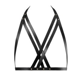 Bijoux Indiscrets Maze Halter Bra Harness Black - Uprząż piersiowa, regulowana, czarna