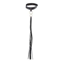 Bijoux Indiscrets Maze Tassel Choker Black - obroża z chwostem, czarna