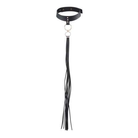 Bijoux Indiscrets Maze Tassel Choker Black - obroża z chwostem, czarna