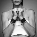 Bijoux Indiscrets Maze Wide Cuffs Black - szerokie mankiety z eko skory