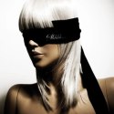 Bijoux Indiscrets Shhh Black - satynowa opaska na oczy uniwersalna