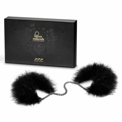 Bijoux Indiscrets Za Za Zu Kajdanki z piorami dekoracyjne czarne Bijoux Indiscrets Za Za Zu Kajdanki z piorami dekoracyjne czarne