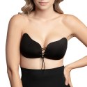 Bye Bra Lace-It Bra B Black - samonośny biustonosz z wiązaniem, czarny