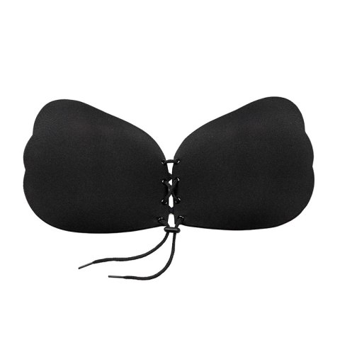 Bye Bra Lace-It Bra B Black - samonośny biustonosz z wiązaniem, czarny Bye Bra Lace-It Bra B Black - samonośny biustonosz z wiązaniem, czarny