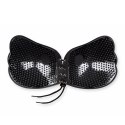 Bye Bra Lace-It Bra B Black - samonośny biustonosz z wiązaniem, czarny